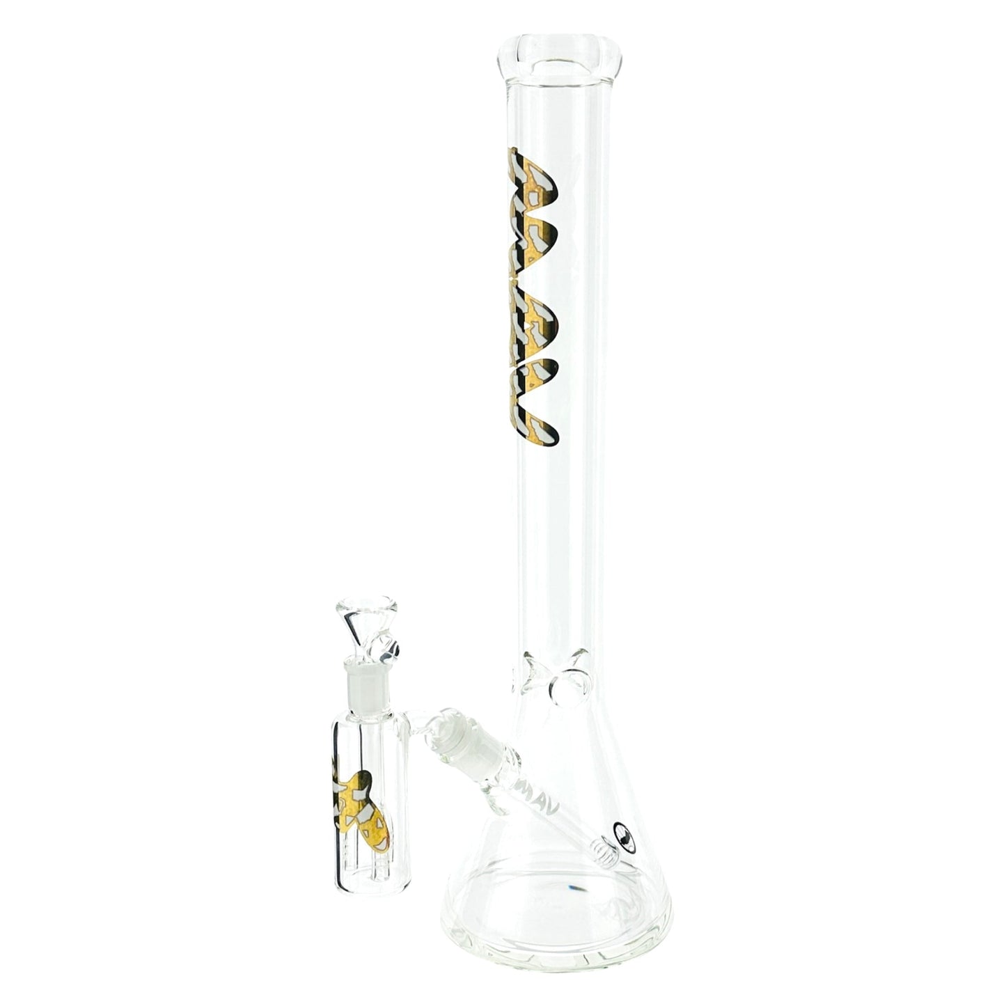 18" x 5MM Gold White cali Map Slab Beaker Bong + Ash Catcher Combo