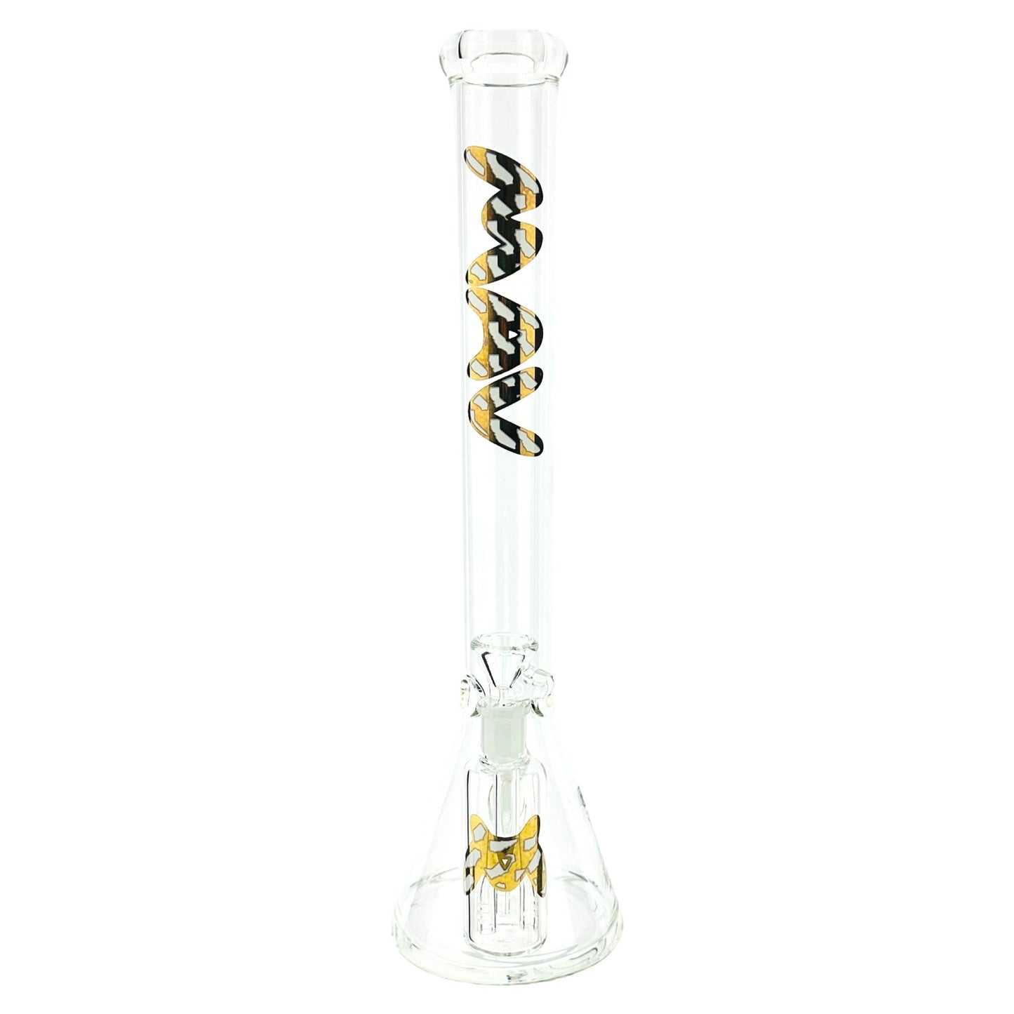 18" x 5MM Gold White cali Map Slab Beaker Bong + Ash Catcher Combo